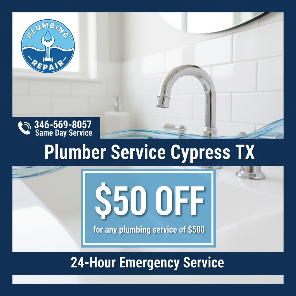 Plumbing Coupon Cypress TX - Save on Repairs